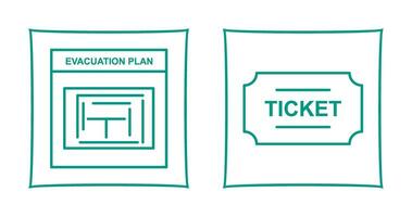 evacuazione Piano e Biglietti icona vettore