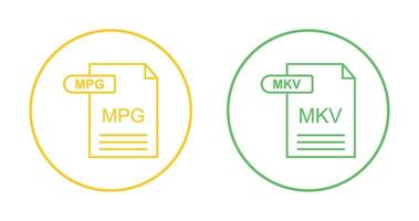 mpg e mkv icona vettore