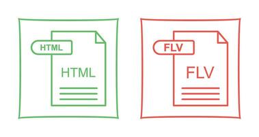 html e flv icona vettore