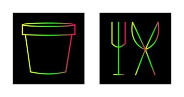 pianta pentola e attrezzatura icona vettore