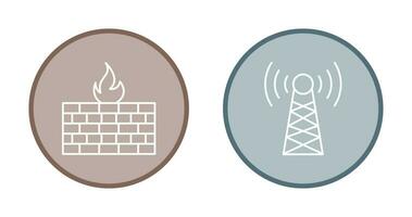 firewall e Torre icona vettore