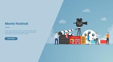 concetto di festival del cinema per banner modello di progettazione di siti Web vettore