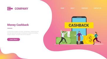 bonus cashback ricompensa affari con persone e denaro vettore