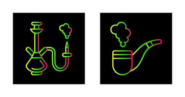 narghilè e Fumo tubo icona vettore