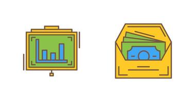presentazione e stipendio icona vettore