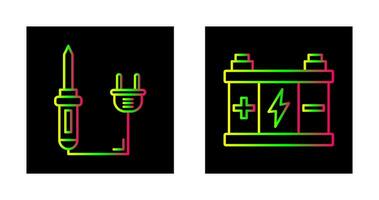 saldatura e batteria icona vettore