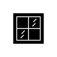 finestra icona. semplice solido stile. finestra telaio, costruzione, camera, Casa, casa interno concetto. silhouette, glifo simbolo. vettore illustrazione isolato.