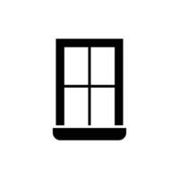 finestra icona. semplice solido stile. finestra telaio, quadrato, costruzione, camera, Casa, casa interno concetto. silhouette, glifo simbolo. vettore illustrazione isolato.