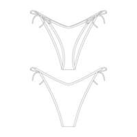 modello Basso salire cravatta bikini parte inferiore vettore illustrazione piatto design schema capi di abbigliamento collezione