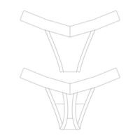 modello alto tagliare perizoma biancheria intima vettore illustrazione piatto design schema capi di abbigliamento collezione
