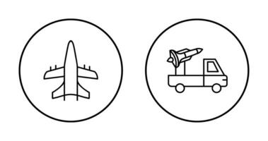 militare aereo e missile icona vettore