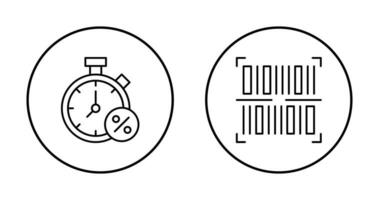 Timer e codice a barre icona vettore