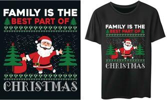 famiglia è il migliore parte di Natale Natale maglietta design vettore