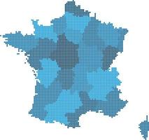 cerchio blu francia mappa su sfondo bianco. vettore