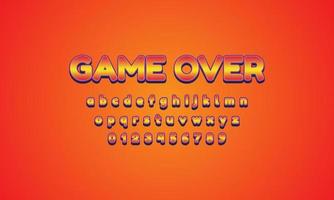 game over font alfabeto vettore