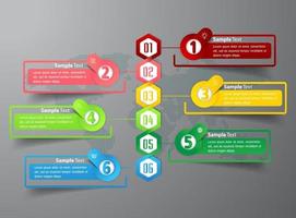 modello di casella di testo timeline moderna, banner infografica vettore