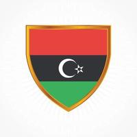 vettore di bandiera libia con cornice scudo