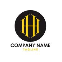 hh tipografia logo design vettore