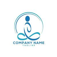 terme yoga benessere logo design vettore