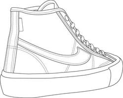 sneaker scarpe. scarpe linea arte design vettore