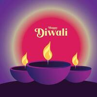 contento Diwali celebrazione vettore