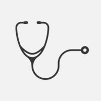 stetoscopio icona. medico attrezzo per auscultazione di suono. diagnostico cuore, sangue navi, polmoni, bronchi, intestini e un altro umano organi. vettore