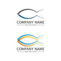 pesce logo modello icona animale acquatico e logo design vettore