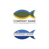 pesce logo modello icona animale acquatico e logo design vettore