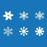 i fiocchi di neve icone impostare. vettore illustrazione. bianca i fiocchi di neve su blu sfondo. neve design elementi quello rappresentare inverno per inverno design scopi.