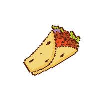 pixel arte shawarma vettore icona