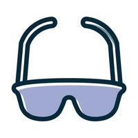 occhiali da sole vettore di spessore linea pieno buio colori icone per personale e commerciale uso.