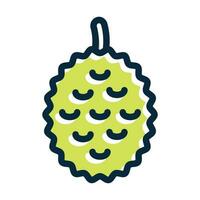 jackfruit vettore di spessore linea pieno buio colori icone per personale e commerciale uso.