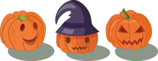 impostato Halloween zucca illustrazione. vettore