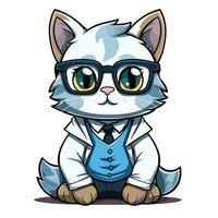 gatto nerd vettore