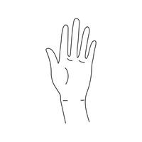 mano gesto donna mostrando mani cartone animato umano palma e polso vettore comunicare o parlare con messaggero emoji.