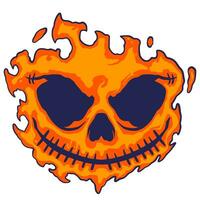 cranio fuoco Halloween illustrazione vettore