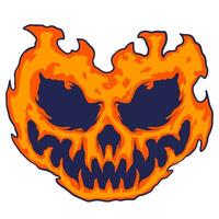 cranio fuoco Halloween illustrazione vettore