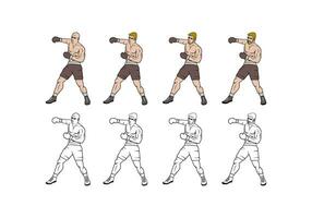 boxe cartone animato personaggio design illustrazione vettore