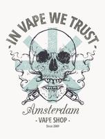 vaping skull art vettore