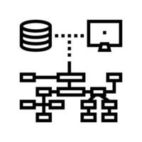 relazionale Banca dati linea icona vettore illustrazione