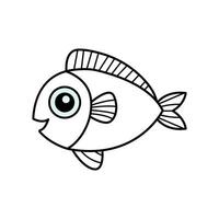 pesce cartone animato vettore illustrazione modello per colorazione libro. disegno lezione per bambini