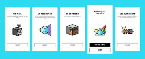 Materiale costruzione ingegnere onboarding icone impostato vettore