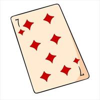 gioco d'azzardo. giocando a carte. casinò, fortuna, fortuna. sette di tamburelli. vettore