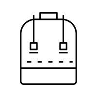 icona linea nera della borsa di scuola vettore