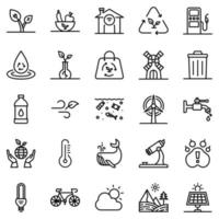 set di icone di ecologia - illustrazione vettoriale. vettore