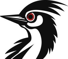 nero picchio uccello logo design biologico picchio uccello logo design nero biologico vettore