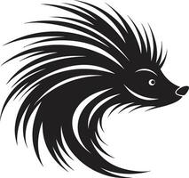 porcospino penna d'oca marchio di distinzione maestoso nero porcospino simbolo vettore
