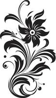 nero e bianca floreale vettore intricato nero floreale design