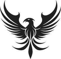 maestoso nero Fenice emblema ardente Fenice vettore simbolo