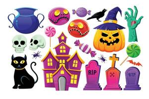 Halloween spaventoso cartone animato illustrazione. Halloween grafico design vettore